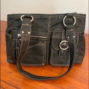 🛍👛 Rossetti black bag with silver tone hardware